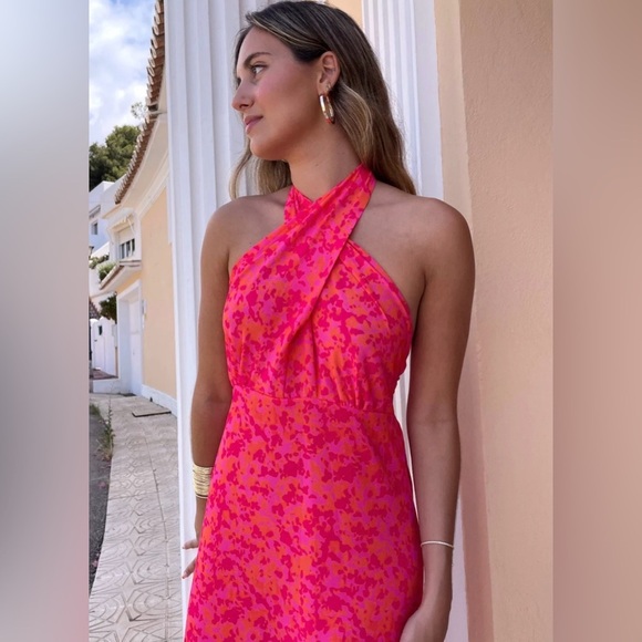 Women’s All I Want Summer Chiffon Multi-Position Neckline Floral Dress Small - Picture 2 of 16